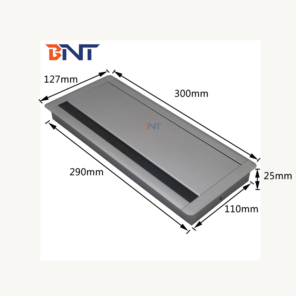 OEM/ODM, aleación de aluminio, cierre suave, rectangular, cuadrado, mesa de oficina, escritorio, cable, cubierta de orificio, ojal eléctrico