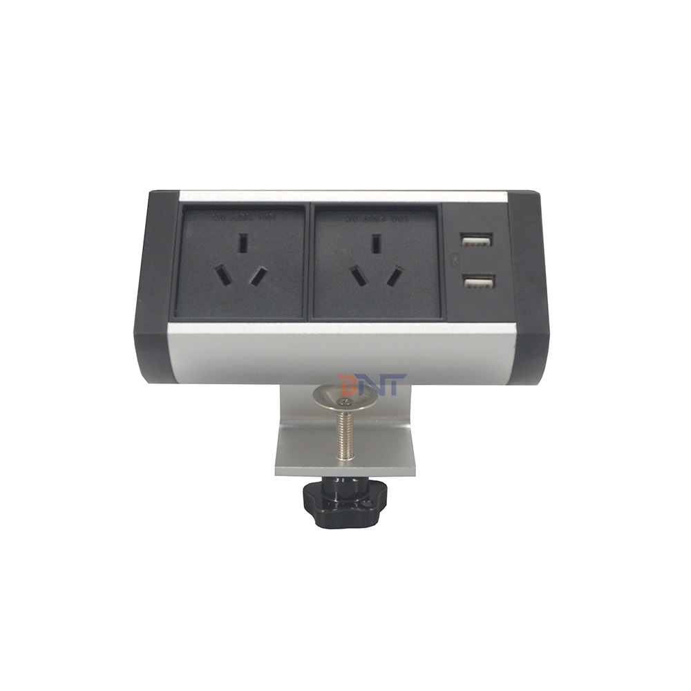 Convenient and Practical Clamp-On Power Sockets for Conference Tables, UK EU US Socket Choices, Modern Design