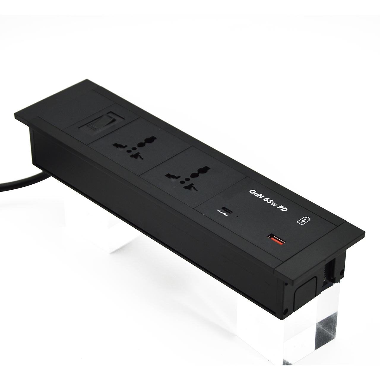 Tomas de corriente universales ahuecadas para el tablero, puertos USB A+C, salida máxima de 65W US/EU/AU 16A/13A