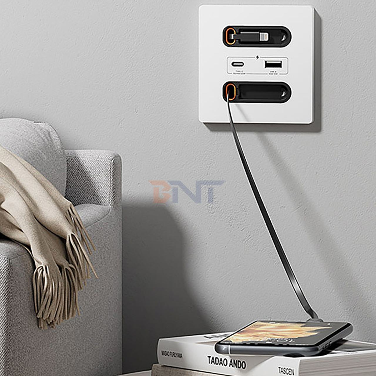 86*86mm Mini Hidden Home USB Tabletop Power Socket Universal Electric Wall Lightning Type-C Cable 16A Rated Current