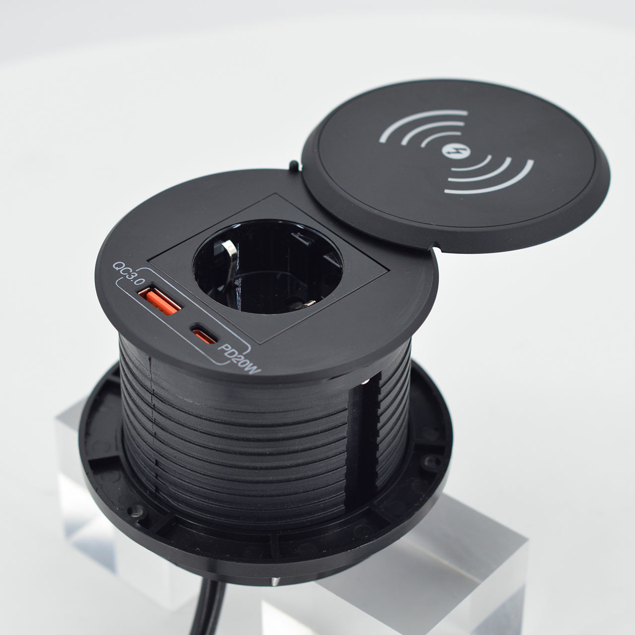 Sofa Furniture Small Open Circular Socket USB Embedded Solitaire Desktop Power Socket