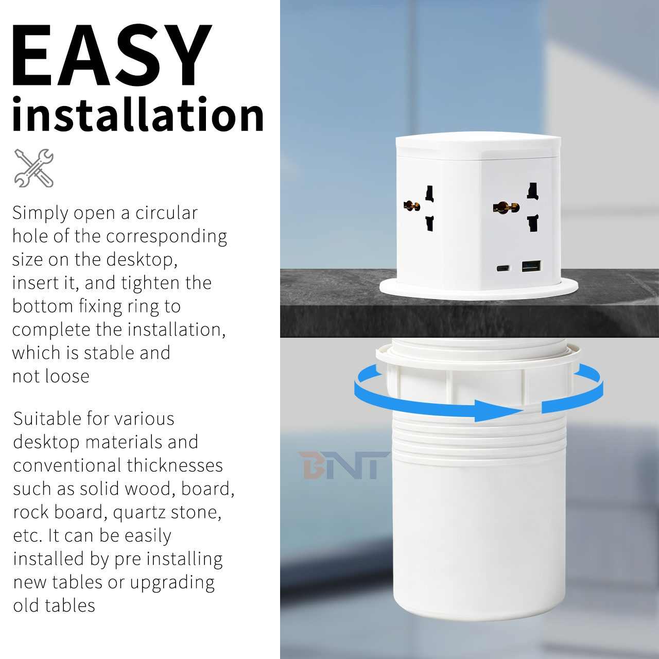 kitchen island power socket with USB