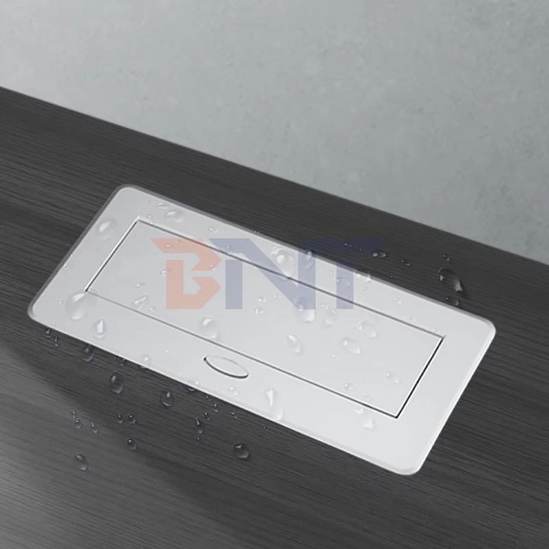 Custom Pop-Up Design Electric Power UK Plug Socket Flush Mount 2 Outlets Tabletop Socket for Meeting & Conference Tables detail image 6