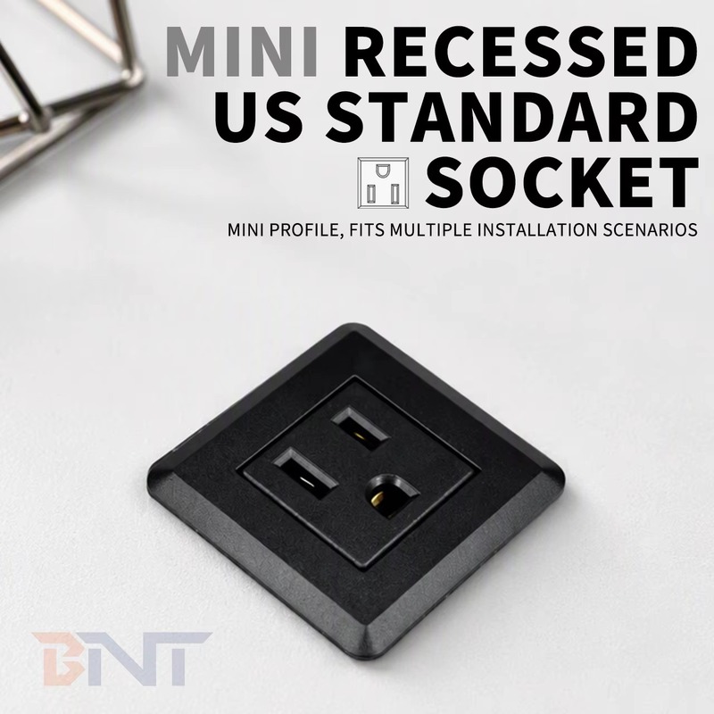 TS46US mini recessed US standard socket with a single outlet