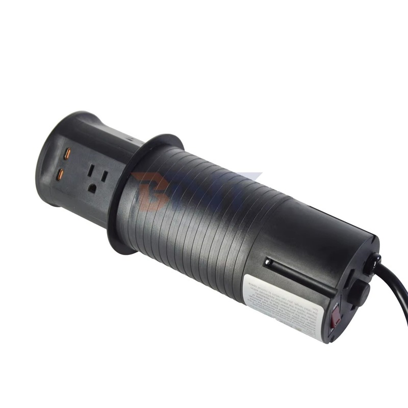 Pneumatic Pop Up Desk Outlet with Wireless Charging - detail 1